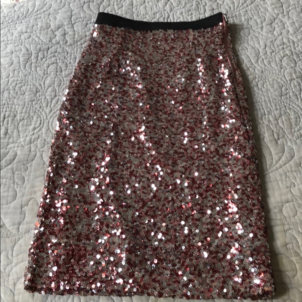 French Connection lunar sparkle pink skirt